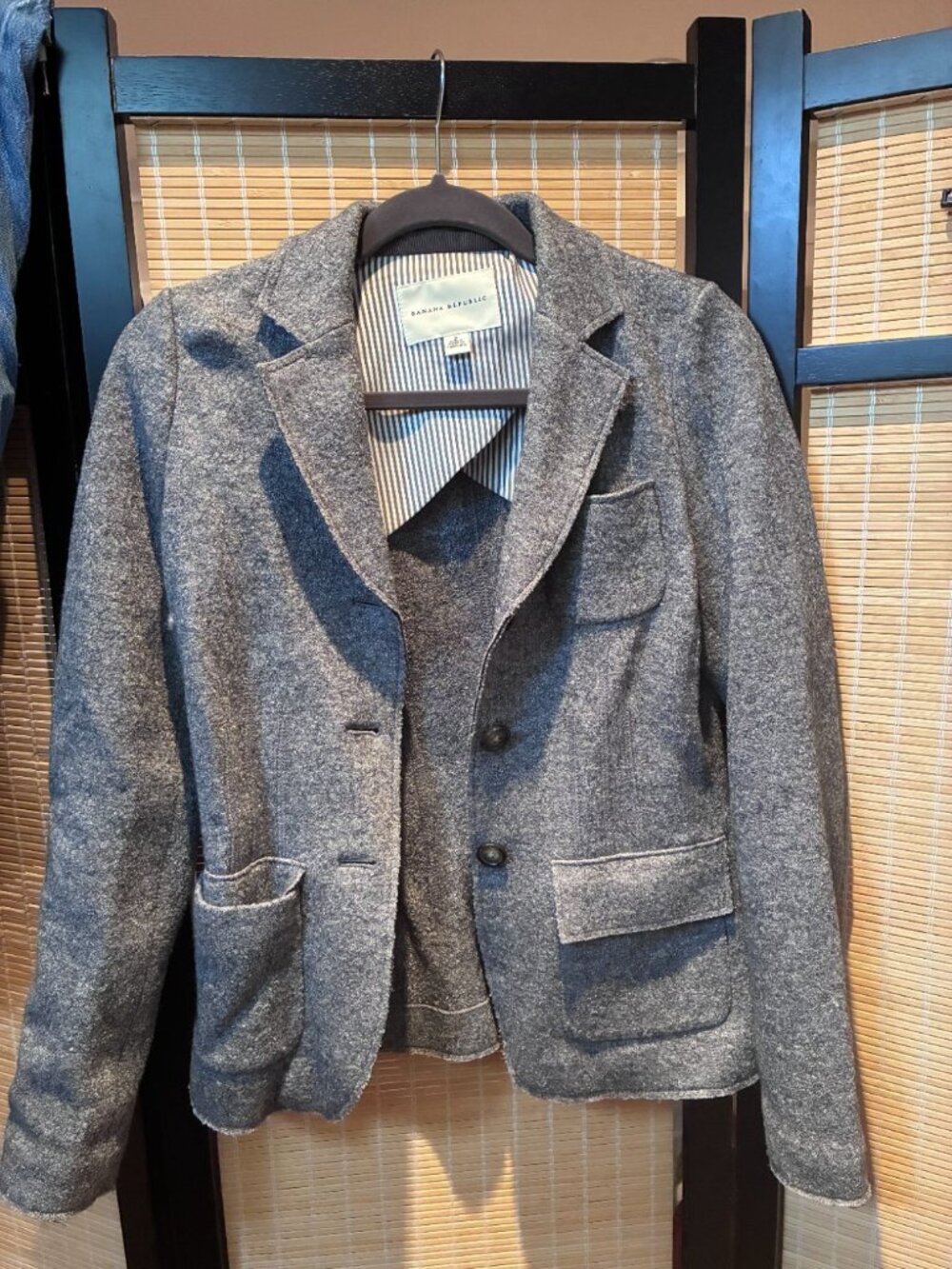 Banana Republic Grey Wool-Blend Blazer Sz 2